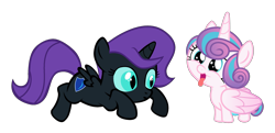 Size: 2555x1233 | Tagged: safe, artist:bronyboy, artist:sollace, edit, princess flurry heart, oc, oc:nyx, alicorn, pony, a flurry of emotions, g4, .svg available, adorable face, behaving like a dog, cousins, cuddly, cute, cuteness overload, cutest pony alive, cutest pony ever, daaaaaaaaaaaw, duo, female, flurrybetes, foal, hnnng, majestic as fuck, nyxabetes, open mouth, show accurate, silly, silly pony, simple background, smiling, tongue out, transparent background, vector, weapons-grade cute
