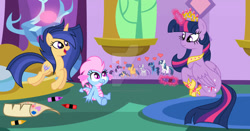 Size: 1024x538 | Tagged: safe, artist:velveagicsentryyt, flash sentry, night light, shining armor, twilight sparkle, twilight velvet, oc, oc:alice (velvetsentryyt), alicorn, dragon, pony, g4, deviantart watermark, female, magic, male, obtrusive watermark, offspring, parent:flash sentry, parent:twilight sparkle, parents:flashlight, ship:flashlight, shipping, straight, twilight sparkle (alicorn), watermark