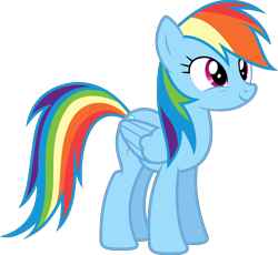 Size: 5000x4595 | Tagged: safe, artist:dashiesparkle, rainbow dash, pegasus, pony, filli vanilli, g4, .svg available, absurd resolution, female, folded wings, mare, show accurate, simple background, smiling, solo, standing, transparent background, vector, wings