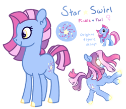 Size: 900x779 | Tagged: safe, artist:computerstickman, star swirl, earth pony, pony, g3, g4, female, g3 to g4, generation leap, magic, magical lesbian spawn, mare, offspring, parent:pinkie pie, parent:twilight sparkle, parents:twinkie, solo