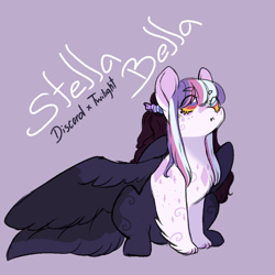 Size: 1000x1000 | Tagged: safe, artist:orphicswan, oc, oc only, hybrid, interspecies offspring, offspring, parent:discord, parent:twilight sparkle, parents:discolight, solo