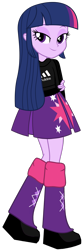 Size: 1024x3119 | Tagged: safe, artist:edy_january, twilight sparkle, equestria girls, g4, my little pony equestria girls, adidas, adidas tracksuit, clothes, gopnik, hardbass, jacket, lidded eyes, looking at you, skirt, slav, smiling, smiling at you, solo, sweatshirt