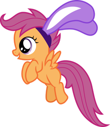 Size: 1280x1477 | Tagged: safe, artist:cloudy glow, scootaloo, pegasus, pony, family appreciation day, g4, .ai available, bunny ears, cute, cutealoo, female, filly, simple background, smiling, solo, transparent background, vector
