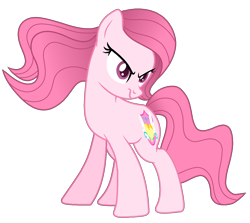 Size: 1422x1267 | Tagged: safe, alternate version, artist:muhammad yunus, oc, oc only, oc:annisa trihapsari, earth pony, pony, series:the return of annisa, g4, base used, earth pony oc, female, mare, missing accessory, pink body, pink hair, simple background, solo, transparent background, unamused, vector