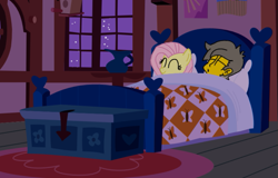 Size: 641x411 | Tagged: safe, artist:haileykitty69, fluttershy, human, pegasus, g4, bed, bedtime, crossover, crossover shipping, eyes closed, fluttermour, in bed, male, seymour skinner, shipping, sleeping, the simpsons