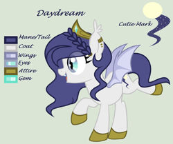Size: 2164x1812 | Tagged: safe, artist:lominicinfinity, oc, oc only, oc:daydream, bat pony, pony, female, filly, reference sheet, simple background, solo
