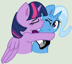 Size: 503x444 | Tagged: source needed, useless source url, safe, alternate version, artist:jadeharmony, trixie, twilight sparkle, alicorn, pony, g4, asexual pride flag, clothes, demisexual, demisexual pride flag, duo, female, lesbian, pride, pride flag, ship:twixie, shipping, socks, twilight sparkle (alicorn)