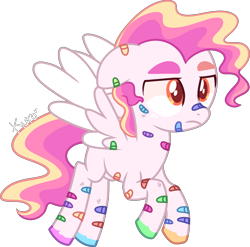 Size: 2847x2809 | Tagged: safe, artist:kurosawakuro, oc, oc only, pegasus, pony, bandaid, bandaid on nose, base used, high res, magical lesbian spawn, male, offspring, parent:princess celestia, parent:spitfire, solo, teenager, two toned wings, wings