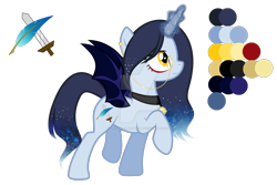 Size: 1920x1283 | Tagged: safe, artist:whiteplumage233, alicorn, bat pony, bat pony alicorn, pony, bat wings, deviantart watermark, female, horn, magic, mare, obtrusive watermark, reference sheet, simple background, solo, transparent background, watermark, wings