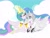 Size: 2560x1920 | Tagged: safe, artist:luna dave, princess celestia, oc, oc:light knight, alicorn, pegasus, pony, g4, armor, cloud, day, food, ice cream, knight, lightestia, lying down, lying on a cloud, on a cloud, sky