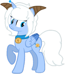 Size: 951x1080 | Tagged: safe, artist:徐詩珮, alicorn, goat, goat pony, hybrid, pony, female, horns, mare, pleasant goat and big big wolf, ponified, simple background, solo, transparent background