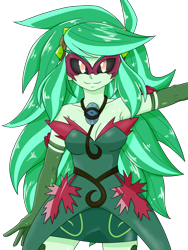 Size: 1668x2224 | Tagged: safe, alternate version, artist:batipin, gaea everfree, wallflower blush, equestria girls, g4, female, green, memory stone, simple background, solo, transformation, transformed, transparent background, wallflower and plants