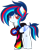 Size: 1072x1322 | Tagged: safe, artist:dl61102, oc, oc only, oc:daring dynamite, oc:dj-rain6, pegasus, pony, base used, clothes, dj pony, ear piercing, earring, headphones, hoodie, jewelry, magical lesbian spawn, offspring, parent:rainbow dash, parent:vinyl scratch, parents:vinyldash, piercing, rainbow colors, red eyes, smiling, solo