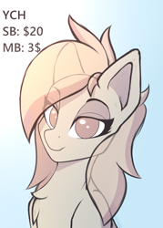 Size: 1000x1400 | Tagged: safe, artist:xeniusfms, pony, bust, commission, portrait, smug, solo, ych example, ych sketch, your character here