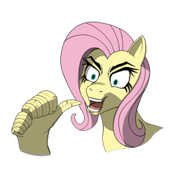 Size: 1290x1290 | Tagged: safe, artist:f0f0r3, fluttershy, pony, g4, creepy, dio brando, it was me dio, it was me fluttershy, jojo, jojo reference, jojo's bizarre adventure, kono dio da, kono flutter da, meme, simple background, solo, teeth, transparent background, wing hands, wings