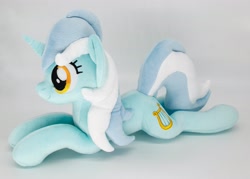 Size: 4096x2931 | Tagged: safe, artist:gingerale2016, lyra heartstrings, pony, unicorn, g4, irl, lying down, photo, plushie, prone, solo