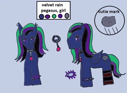 Size: 1042x766 | Tagged: safe, artist:ask-luciavampire, oc, oc only, oc:velvet rain, pegasus, pony, goth, tumblr, tumblr:ask-cherry-and-velvet