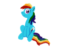 Size: 1600x1200 | Tagged: safe, artist:dhm, rainbow dash, pegasus, pony, g4, cute, doodle, female, looking at you, mare, simple background, sitting, smiling, smiling at you, solo, white background