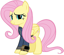 Size: 1280x1104 | Tagged: safe, artist:andoanimalia, artist:php170, fluttershy, pegasus, pony, fallout equestria, g4, clothes, cute, fallout, female, jumpsuit, mare, pipboy, simple background, solo, transparent background, vault suit, vector