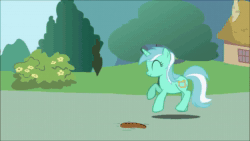 Size: 1920x1080 | Tagged: safe, artist:icanseeyourshed, edit, bon bon, lyra heartstrings, sweetie drops, earth pony, pony, unicorn, g4, animated, cute, irrational exuberance, lyra finds a blob on the floor, lyrabetes, smiling, sound, that pony sure does love humans, webm, youtube link