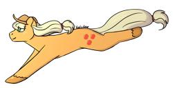 Size: 1105x565 | Tagged: safe, artist:kodiakpup, applejack, earth pony, pony, g4, female, mare, running, simple background, solo, transparent background