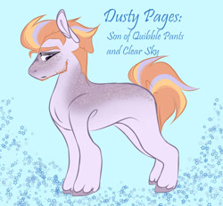 Size: 1024x946 | Tagged: safe, artist:hawklesscorruption, oc, oc only, oc:dusty pages, earth pony, pony, male, offspring, parent:clear sky, parent:quibble pants, parents:quibblesky, solo, stallion