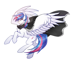 Size: 2450x2045 | Tagged: safe, artist:mrcrow, oc, oc only, oc:lucent starscape, oc:星夜流光, alicorn, pony, alicorn oc, cape, clothes, high res, horn, solo