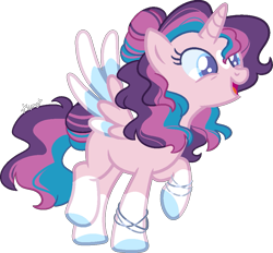 Size: 963x895 | Tagged: safe, artist:kurosawakuro, oc, oc only, alicorn, pony, base used, female, mare, parents:shininglestia, simple background, solo, transparent background, two toned wings, wings