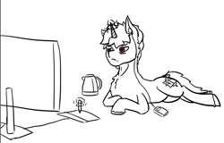 Size: 1108x711 | Tagged: safe, artist:tofuslied-, oc, oc only, pony, unicorn, sketch, solo