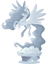 Size: 4500x5933 | Tagged: safe, artist:negatif22, princess celestia, alicorn, pony, g4, female, jewelry, mare, regalia, simple background, solo, spread wings, statue, transparent background, vector, wings