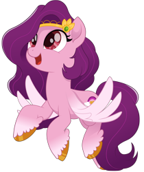 Size: 6650x7900 | Tagged: safe, artist:joemasterpencil, pipp petals, pegasus, pony, g4, g5, absurd resolution, adorapipp, cute, cutie mark, female, flying, g5 to g4, mare, movie accurate, open mouth, red eyes, red-eyed pipp, solo, unshorn fetlocks