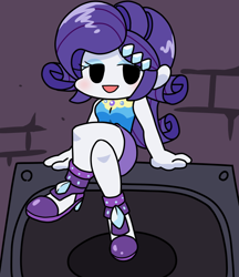 Size: 640x740 | Tagged: safe, artist:batipin, rarity, equestria girls, g4, clothes, crossed legs, female, friday night funkin', high heels, legs, miniskirt, rarity peplum dress, shoes, skirt, solo