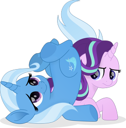 Size: 5322x5378 | Tagged: safe, artist:inaactive, starlight glimmer, trixie, pony, unicorn, g4, absurd resolution, duo, movie accurate, simple background, transparent background, vector