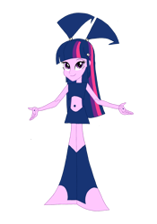Size: 1024x1463 | Tagged: safe, artist:renthegodofhumor, twilight sparkle, gynoid, robot, equestria girls, g4, belly button, female, jenny wakeman, my life as a teenage robot, solo, twibot
