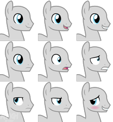 Size: 1781x1923 | Tagged: safe, artist:amgiwolf, oc, oc only, earth pony, pony, bald, base, blushing, bust, earth pony oc, expressions, frown, male, simple background, smiling, stallion, transparent background, wide eyes, worried