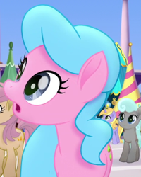 Size: 394x493 | Tagged: safe, screencap, melody star, silver dust, sugar floss, sunkiss, earth pony, pony, unicorn, g4, my little pony: the movie, background pony, cropped, female, mare, open mouth, solo focus