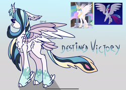 Size: 2348x1668 | Tagged: safe, artist:caramelbolt24, princess celestia, queen novo, oc, oc:destined victory, alicorn, classical hippogriff, hippogriff, hybrid, pony, g4, my little pony: the movie, abstract background, ear fluff, feathered fetlocks, female, flying, hoof shoes, horn, interspecies offspring, jewelry, magical lesbian spawn, mare, offspring, parent:princess celestia, parent:queen novo, parents:novolestia, peytral, screencap reference, shipping, signature, spread wings, tiara, wings
