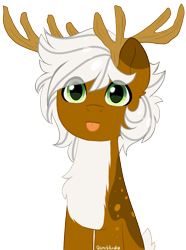 Size: 1187x1599 | Tagged: safe, artist:cottonsweets, oc, oc only, oc:sirpsychojr, deer, :p, chest fluff, cute, male, simple background, solo, tongue out, transparent background