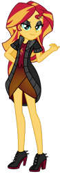 Size: 1024x2926 | Tagged: safe, artist:emeraldblast63, sunset shimmer, human, equestria girls, g4, clothes swap, female, human sunset, simple background, solo, transparent background