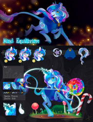 Size: 1920x2510 | Tagged: safe, artist:wilvarin-liadon, oc, oc only, oc:mind equilibrium, pony, unicorn, leonine tail, reference sheet, solo
