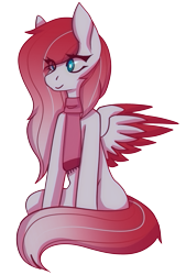 Size: 1753x2595 | Tagged: safe, artist:raya, oc, oc only, oc:making amends, pegasus, pony, clothes, colored wings, female, mare, rayaexperimental, scarf, simple background, solo, transparent background, two toned wings, wings