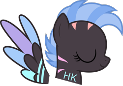 Size: 5714x4000 | Tagged: safe, artist:parclytaxel, oc, oc only, oc:prism bolt, pegasus, pony, .svg available, absurd resolution, eyes closed, female, mare, simple background, smiling, solo, transparent background, vector, wings