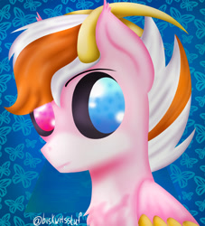 Size: 2000x2200 | Tagged: safe, artist:biskwit, oc, oc only, hybrid, pony, high res, horns, looking at you, solo