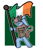 Size: 828x962 | Tagged: safe, artist:redpalette, oc, oc only, oc:ire mend, pony, unicorn, beard, bipedal, clothes, cute, eyes closed, facial hair, flag, holding a flag, holiday, horn, ireland, jacket, male, meme, military, pride, saint patrick's day, salute, smiling, solo, unicorn oc