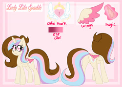 Size: 1280x915 | Tagged: safe, artist:ladylullabystar, oc, oc only, oc:lita sparkle, alicorn, pony, female, mare, reference sheet, solo, two toned wings, wings