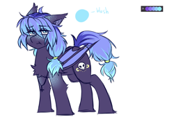 Size: 1400x1000 | Tagged: safe, artist:waffelwuffel, oc, oc only, oc:night shade, bat pony, pony, bat pony oc, crucifix, cutie mark, female, freckles, jewelry, mare, necklace, reference sheet, simple background, white background