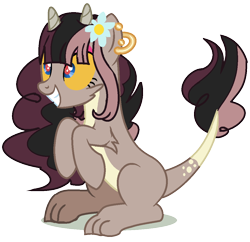 Size: 1068x1032 | Tagged: safe, artist:princess-kitsune-tsu, oc, oc only, oc:nutmeg, base used, female, interspecies offspring, offspring, parent:discord, parent:pinkie pie, parents:discopie, simple background, solo, transparent background
