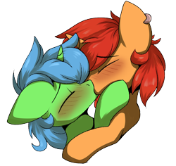Size: 2172x2049 | Tagged: safe, artist:luxsimx, oc, oc:flaming arrow, oc:quick fix, pony, unicorn, gay, high res, kissing, male, oc x oc, shipping