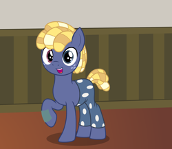 Size: 2488x2164 | Tagged: safe, alternate version, artist:badumsquish, derpibooru exclusive, part of a set, smarty pants, star tracker, earth pony, pony, g4, once upon a zeppelin, clothes, cosplay, costume, crossdressing, crossplay, dreadlocks, freckles, grin, happy, heterochromia, high res, looking at you, male, open mouth, pants, pose, raised hoof, show accurate, smiling, solo, stallion, starcrossed