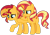Size: 1024x714 | Tagged: safe, artist:emeraldblast63, sunset shimmer, pony, unicorn, equestria girls, g4, my little pony equestria girls: better together, comforting, cute, doppelganger, duality, equestria girls ponified, eyeshadow, hoof on shoulder, human pony sunset, human sunset, makeup, ponified, ponified humanized pony, sad, self ponidox, shimmerbetes
